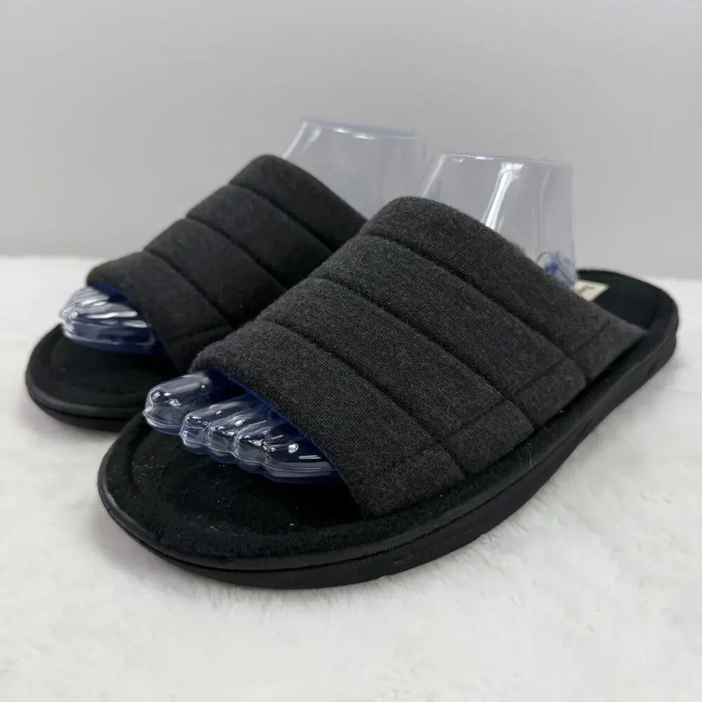 Dearfoams Men’s Cozy Comfort Knit Slip-On Gel-Infused Slippers Size 11-12